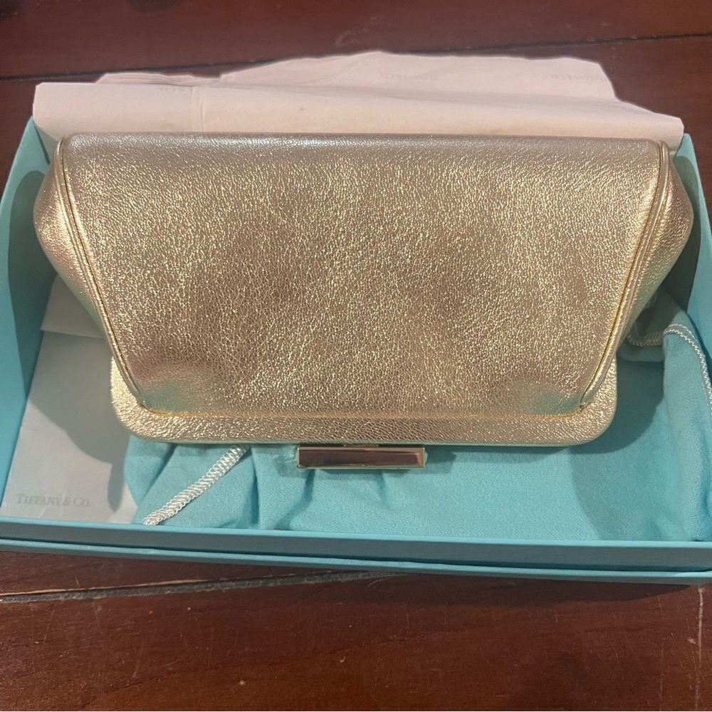 Tiffany & Co. Morgan Gold Leather Clutch - New - Picture 11 of 12